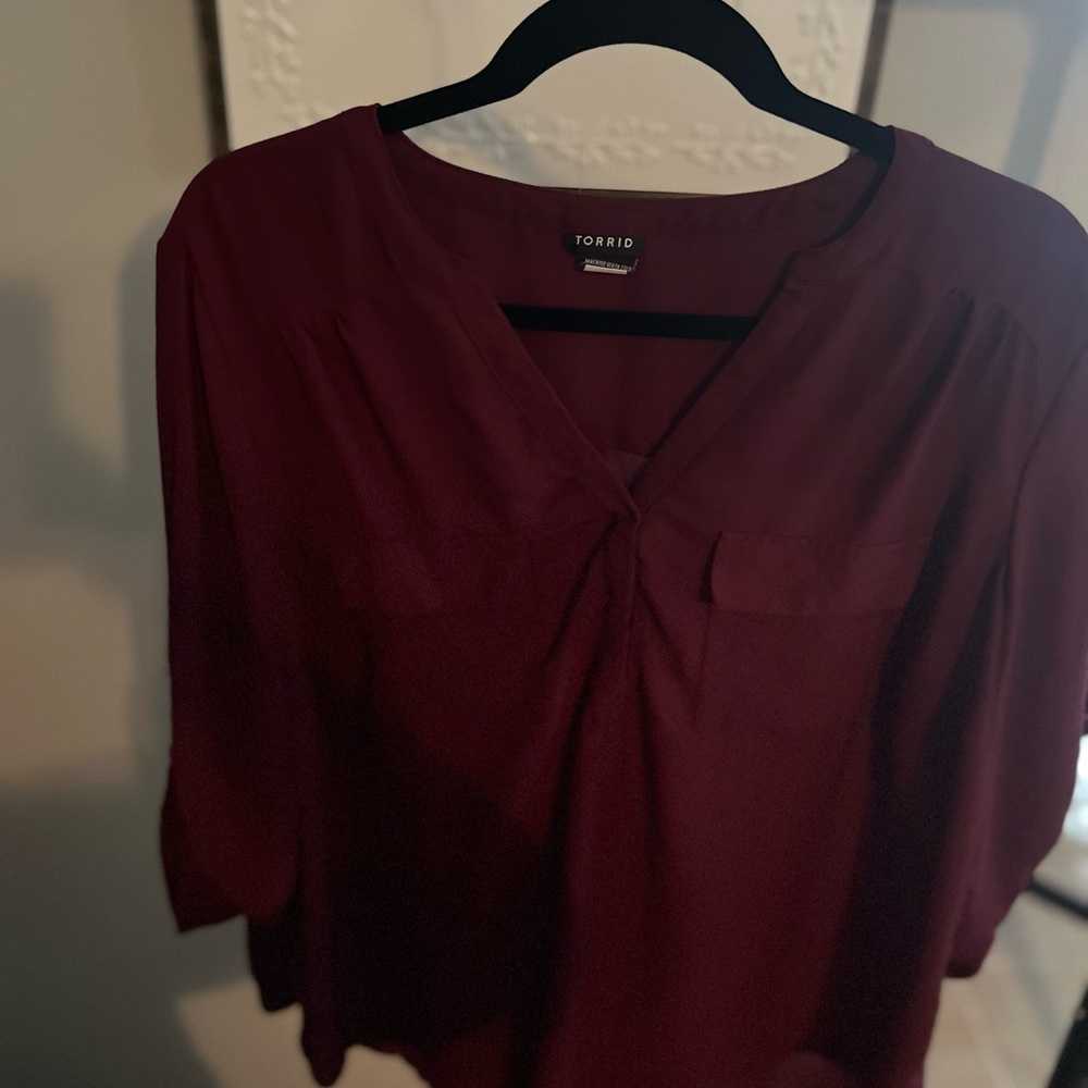 Torrid Deep Burgundy Blouse